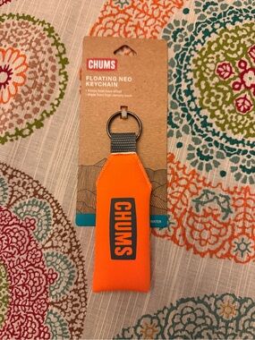 NWT CHUMS Floating Neo Keychain in Bright Orange